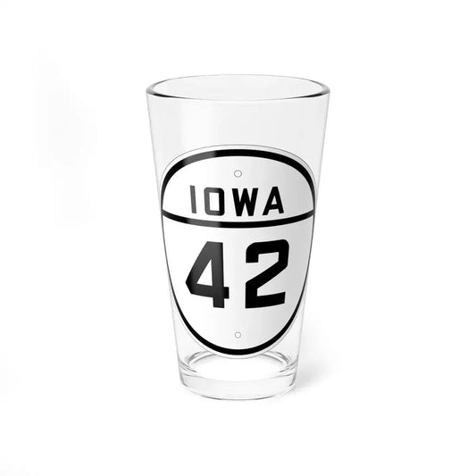 Iowa 42 1926 (Iowa) (Road Sign) Pint Glss 16oz 16oz - Go Mug Yourself