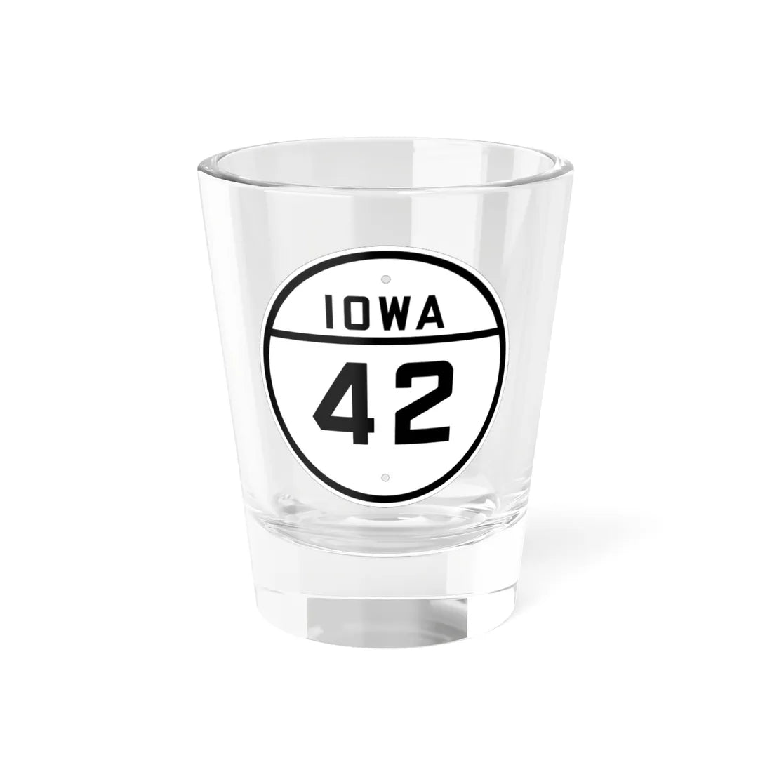 Iowa 42 1926 (Iowa) (Road Sign) Shot Glass 1.5oz 1.5oz - Go Mug Yourself