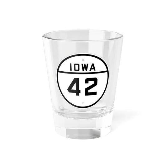 Iowa 42 1926 (Iowa) (Road Sign) Shot Glass 1.5oz 1.5oz - Go Mug Yourself