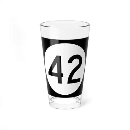 Iowa 42 (Iowa) (Road Sign) Pint Glss 16oz 16oz - Go Mug Yourself