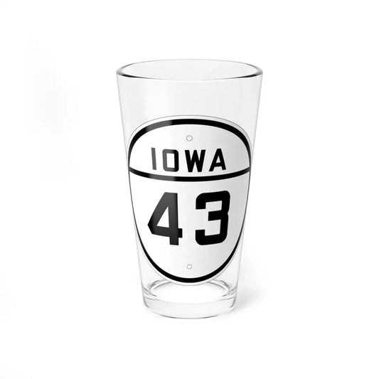 Iowa 43 1926 (Iowa) (Road Sign) Pint Glss 16oz 16oz - Go Mug Yourself