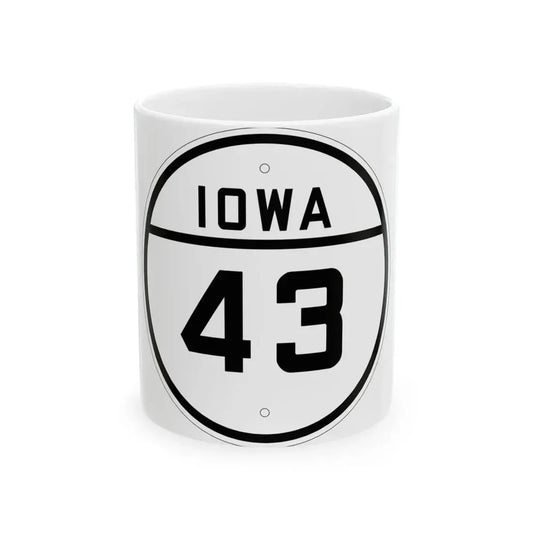 Iowa 43 1926 (Iowa) (Road Sign) White Coffee Mug 11oz - Go Mug Yourself