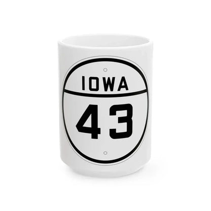Iowa 43 1926 (Iowa) (Road Sign) White Coffee Mug 15oz - Go Mug Yourself