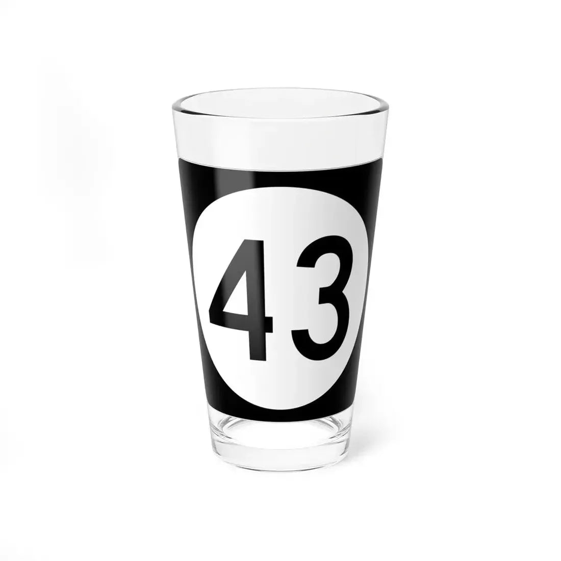 Iowa 43 (Iowa) (Road Sign) Pint Glss 16oz 16oz - Go Mug Yourself