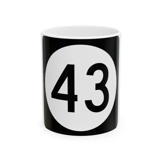 Iowa 43 (Iowa) (Road Sign) White Coffee Mug 11oz - Go Mug Yourself