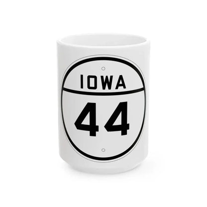 Iowa 44 1926 (Iowa) (Road Sign) White Coffee Mug 15oz - Go Mug Yourself
