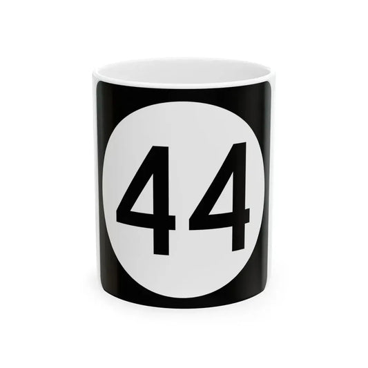 Iowa 44 (Iowa) (Road Sign) White Coffee Mug 11oz - Go Mug Yourself