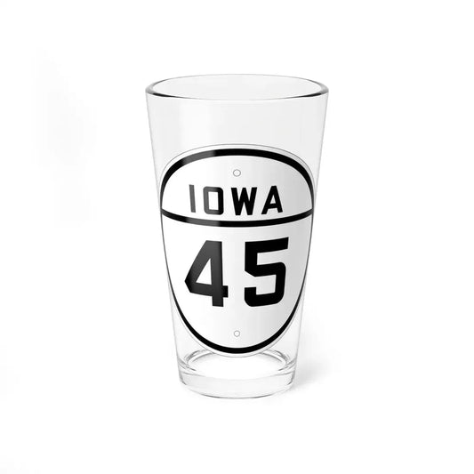 Iowa 45 1926 (Iowa) (Road Sign) Pint Glss 16oz 16oz - Go Mug Yourself