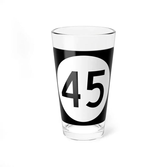 Iowa 45 (Iowa) (Road Sign) Pint Glss 16oz 16oz - Go Mug Yourself
