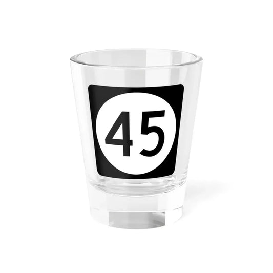 Iowa 45 (Iowa) (Road Sign) Shot Glass 1.5oz 1.5oz - Go Mug Yourself