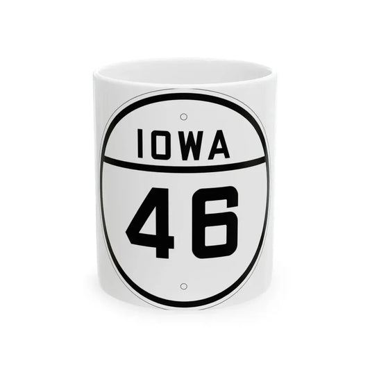 Iowa 46 1926 (Iowa) (Road Sign) White Coffee Mug 11oz - Go Mug Yourself