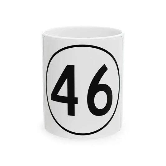 Iowa 46 1948 (Iowa) (Road Sign) White Coffee Mug 11oz - Go Mug Yourself