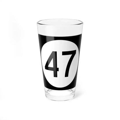 Iowa 47 (Iowa) (Road Sign) Pint Glass 16oz 16oz - Go Mug Yourself
