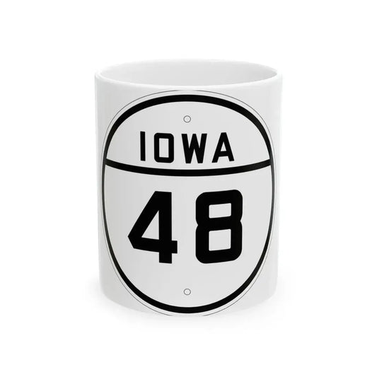 Iowa 48 1926 (Iowa) (Road Sign) White Coffee Mug 11oz - Go Mug Yourself