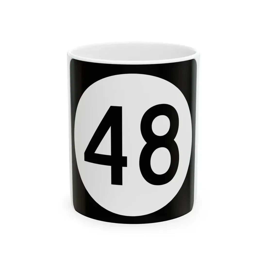 Iowa 48 (Iowa) (Road Sign) White Coffee Mug 11oz - Go Mug Yourself