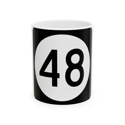 Iowa 48 (Iowa) (Road Sign) White Coffee Mug 11oz - Go Mug Yourself