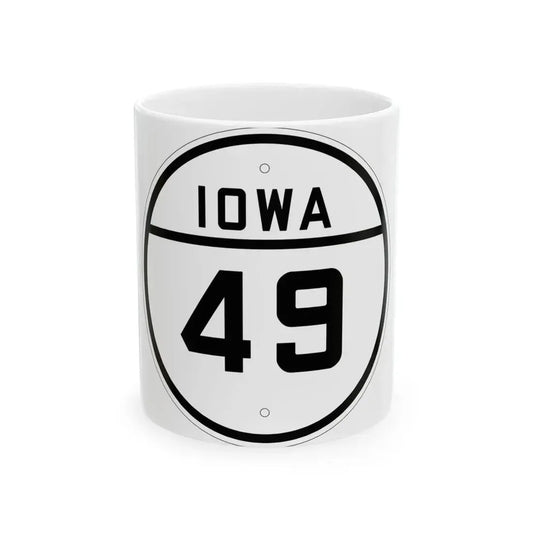 Iowa 49 1926 (Iowa) (Road Sign) White Coffee Mug 11oz - Go Mug Yourself