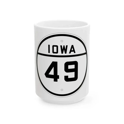 Iowa 49 1926 (Iowa) (Road Sign) White Coffee Mug 15oz - Go Mug Yourself