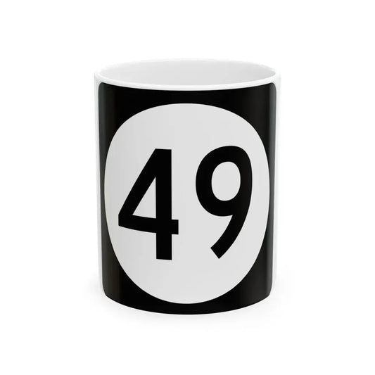 Iowa 49 (Iowa) (Road Sign) White Coffee Mug 11oz - Go Mug Yourself
