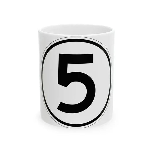 Iowa 5 1950 (Iowa) (Road Sign) White Coffee Mug 11oz - Go Mug Yourself