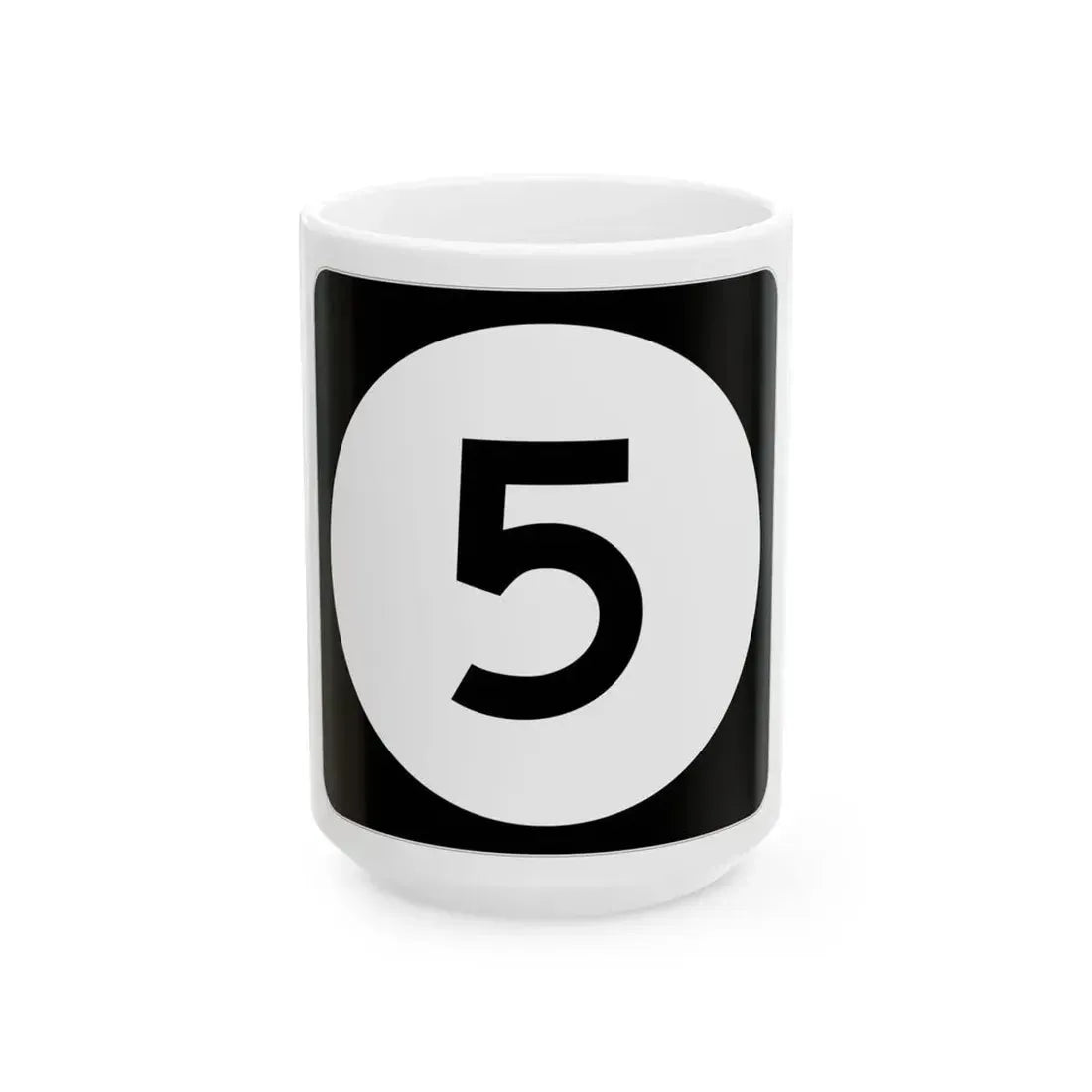 Iowa 5 (Iowa) (Road Sign) White Coffee Mug 15oz - Go Mug Yourself