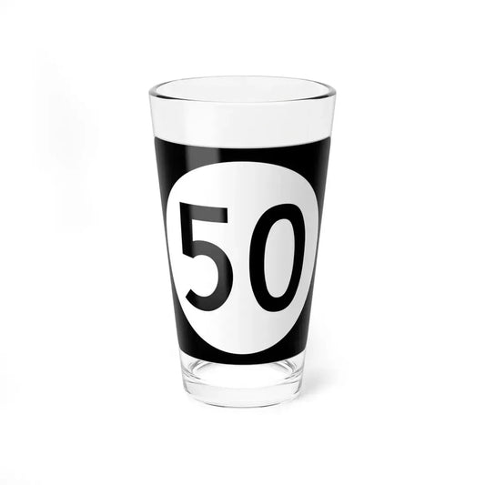 Iowa 50 (Iowa) (Road Sign) Pint Glss 16oz 16oz - Go Mug Yourself