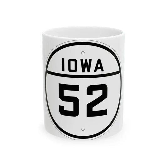 Iowa 52 1926 (Iowa) (Road Sign) White Coffee Mug 11oz - Go Mug Yourself