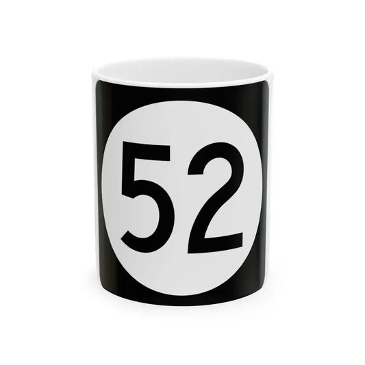 Iowa 52 (Iowa) (Road Sign) White Coffee Mug 11oz - Go Mug Yourself