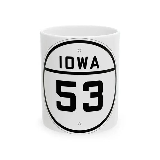 Iowa 53 1926 (Iowa) (Road Sign) White Coffee Mug 11oz - Go Mug Yourself