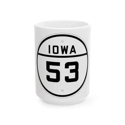Iowa 53 1926 (Iowa) (Road Sign) White Coffee Mug 15oz - Go Mug Yourself