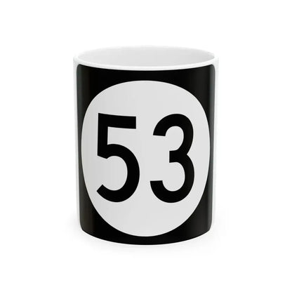 Iowa 53 (Iowa) (Road Sign) White Coffee Mug 11oz - Go Mug Yourself