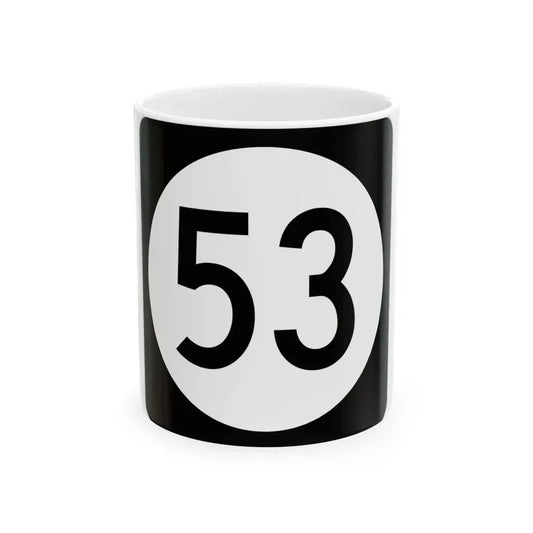 Iowa 53 (Iowa) (Road Sign) White Coffee Mug 11oz - Go Mug Yourself