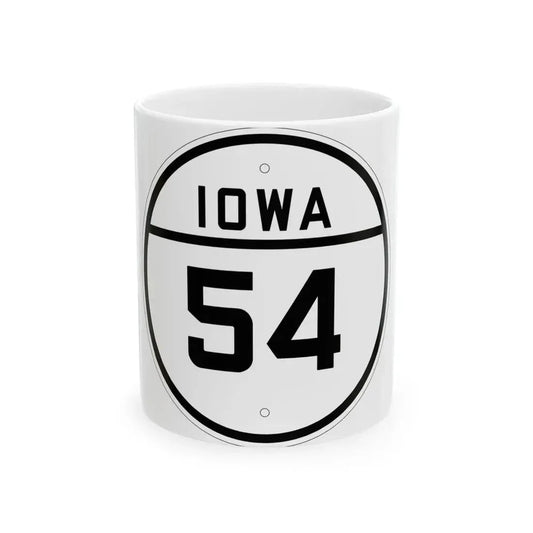 Iowa 54 1926 (Iowa) (Road Sign) White Coffee Mug 11oz - Go Mug Yourself