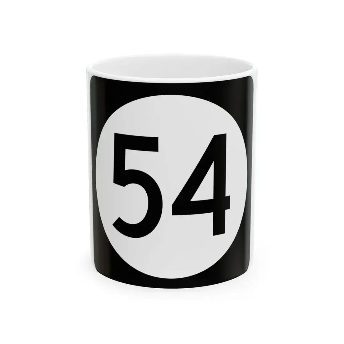 Iowa 54 (Iowa) (Road Sign) White Coffee Mug 11oz - Go Mug Yourself