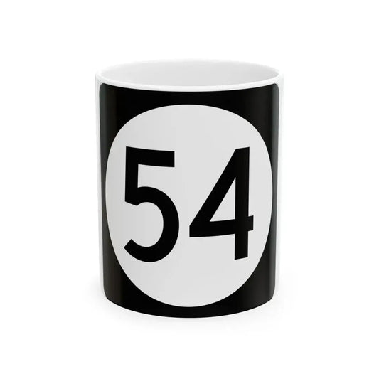 Iowa 54 (Iowa) (Road Sign) White Coffee Mug 11oz - Go Mug Yourself