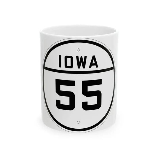 Iowa 55 1926 (Iowa) (Road Sign) White Coffee Mug 11oz - Go Mug Yourself