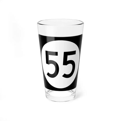 Iowa 55 (Iowa) (Road Sign) Pint Glass 16oz 16oz - Go Mug Yourself
