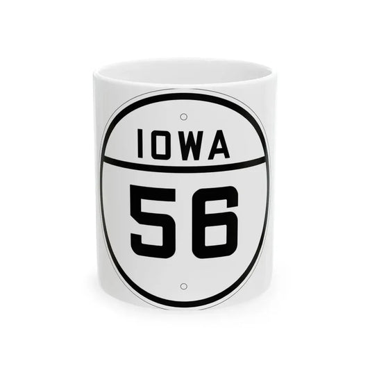 Iowa 56 1926 (Iowa) (Road Sign) White Coffee Mug 11oz - Go Mug Yourself