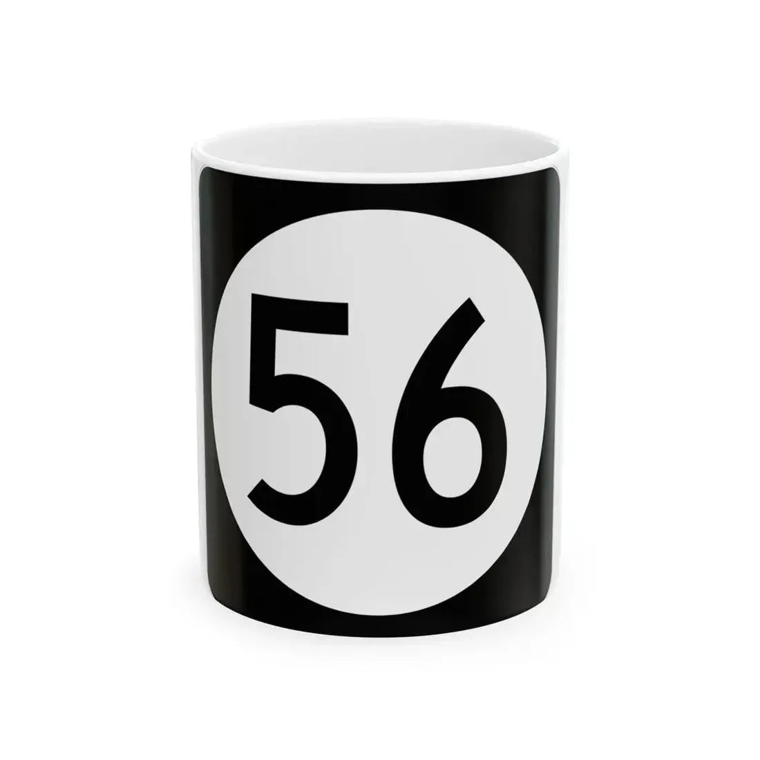 Iowa 56 (Iowa) (Road Sign) White Coffee Mug 11oz - Go Mug Yourself