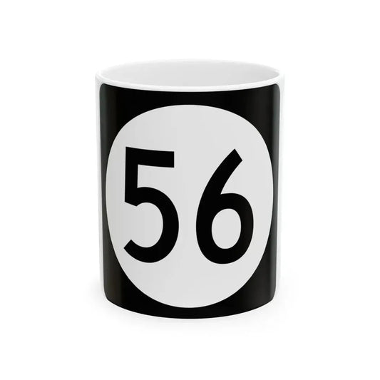 Iowa 56 (Iowa) (Road Sign) White Coffee Mug 11oz - Go Mug Yourself