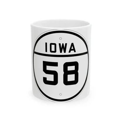 Iowa 58 1926 (Iowa) (Road Sign) White Coffee Mug 11oz - Go Mug Yourself