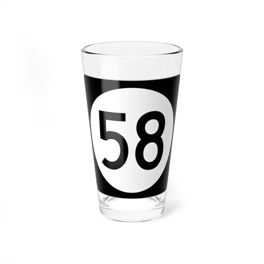 Iowa 58 (Iowa) (Road Sign) Pint Glss 16oz 16oz - Go Mug Yourself