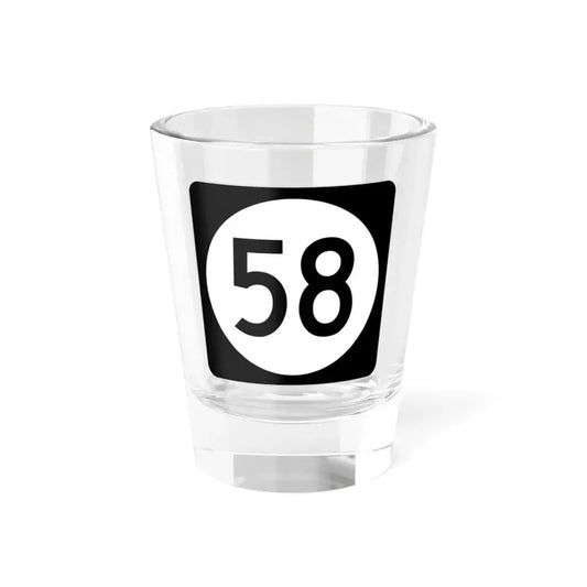 Iowa 58 (Iowa) (Road Sign) Shot Glass 1.5oz 1.5oz - Go Mug Yourself