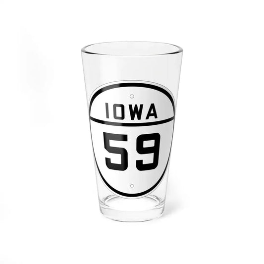 Iowa 59 1926 (Iowa) (Road Sign) Pint Glss 16oz 16oz - Go Mug Yourself