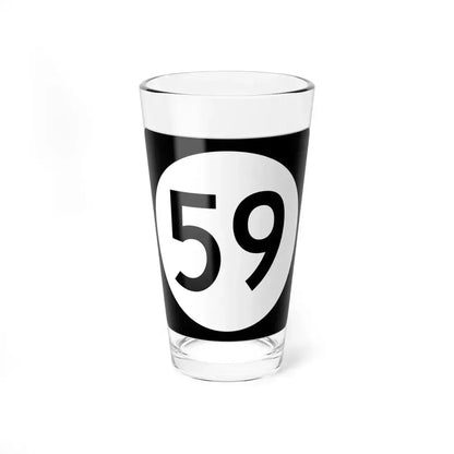 Iowa 59 (Iowa) (Road Sign) Pint Glass 16oz 16oz - Go Mug Yourself