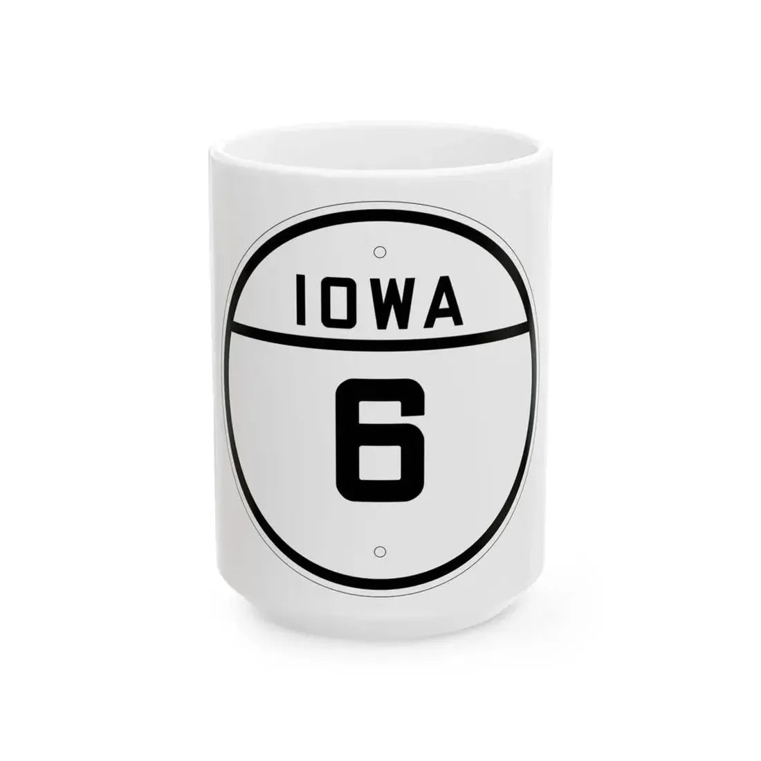Iowa 6 1926 (Iowa) (Road Sign) White Coffee Mug 15oz - Go Mug Yourself