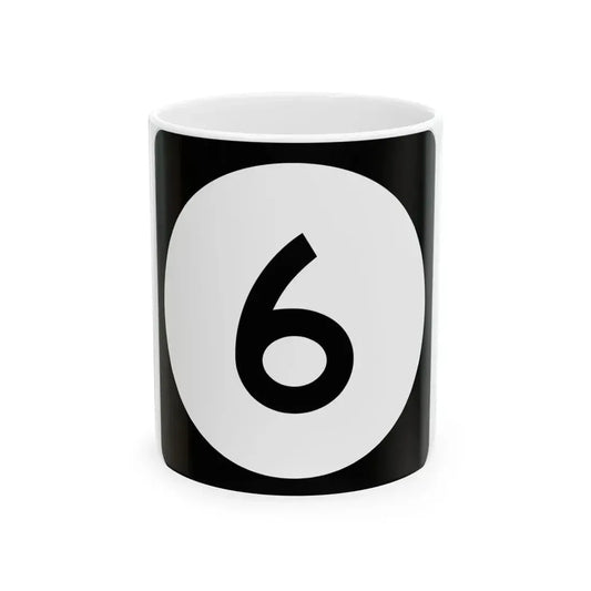 Iowa 6 (Iowa) (Road Sign) White Coffee Mug 11oz - Go Mug Yourself