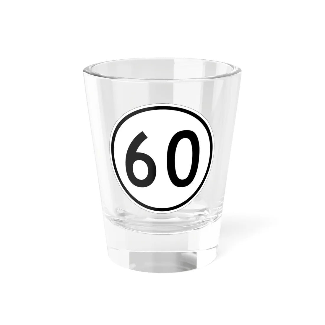 Iowa 60 1950 (Iowa) (Road Sign) Shot Glass 1.5oz 1.5oz - Go Mug Yourself