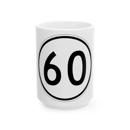 Iowa 60 1950 (Iowa) (Road Sign) White Coffee Mug 15oz - Go Mug Yourself