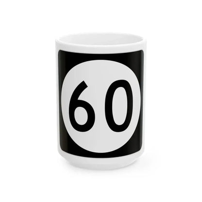 Iowa 60 (Iowa) (Road Sign) White Coffee Mug 15oz - Go Mug Yourself